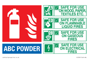 ABC powder Fire Extinguisher Identification Sign